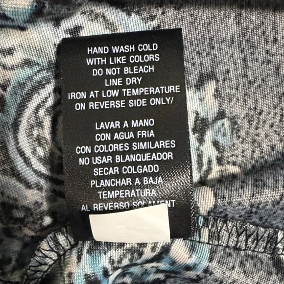 Sandra Darren Black and Blue Paisley Velvet Dress Size 8 - Picture 10 of 10